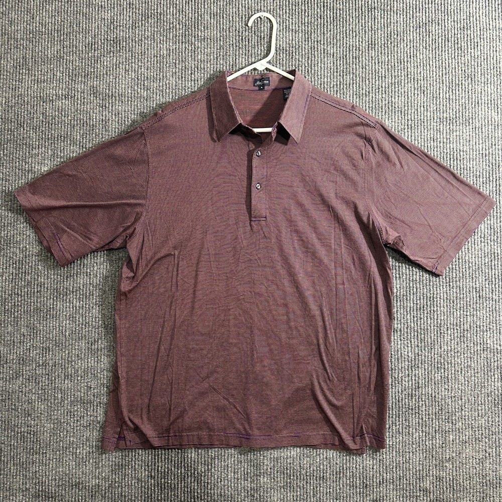 Jack Nicklaus Mens Polo Shirt Size XL‎ Purple Striped Double Mercerized Cotton